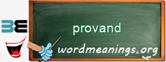 WordMeaning blackboard for provand